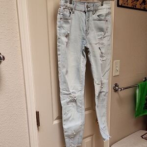 BAMBOO Light Blue Ripped Skinny Jeans